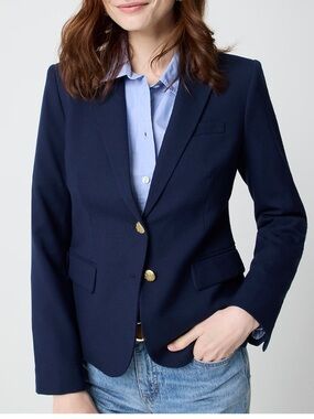 J. Crew Navy Schoolboy Blazer with Gold Buttons 2
